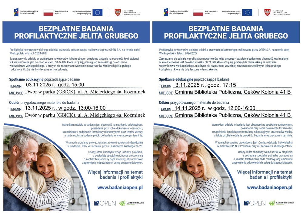 OPEN: Bezpłatne badania profilaktyczne jelita grubego w powiecie kaliskim. Sprawdź!
