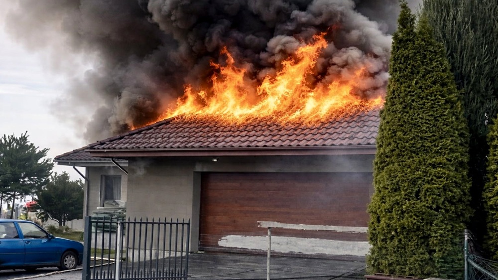 Dramat w Pruszkowie! Płomienie trawią poddasze i dach domu jednorodzinnego [FOTO]